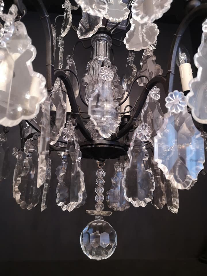 Very Nice French Lighting From The Napoleon III Period Around 1880 With Crystal...-photo-3