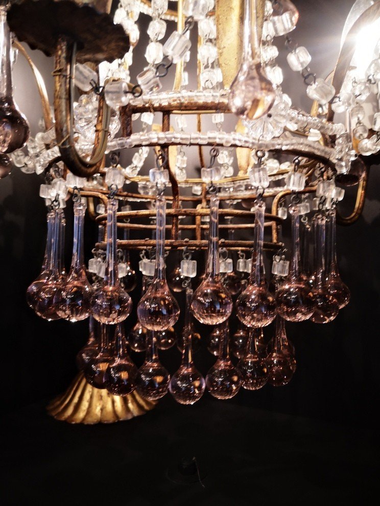 Small Italian Lighting Of The Romantic Baroque Type Around 1950...-photo-2