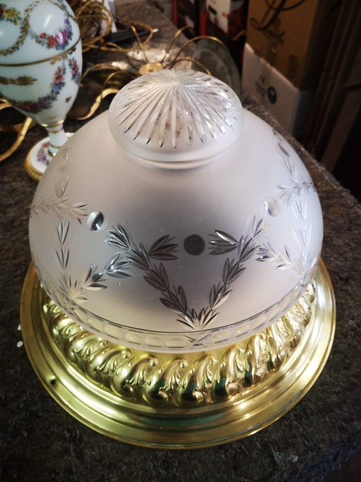 Plafonnier De Style Louis XV en cristal vers 1900/1920...