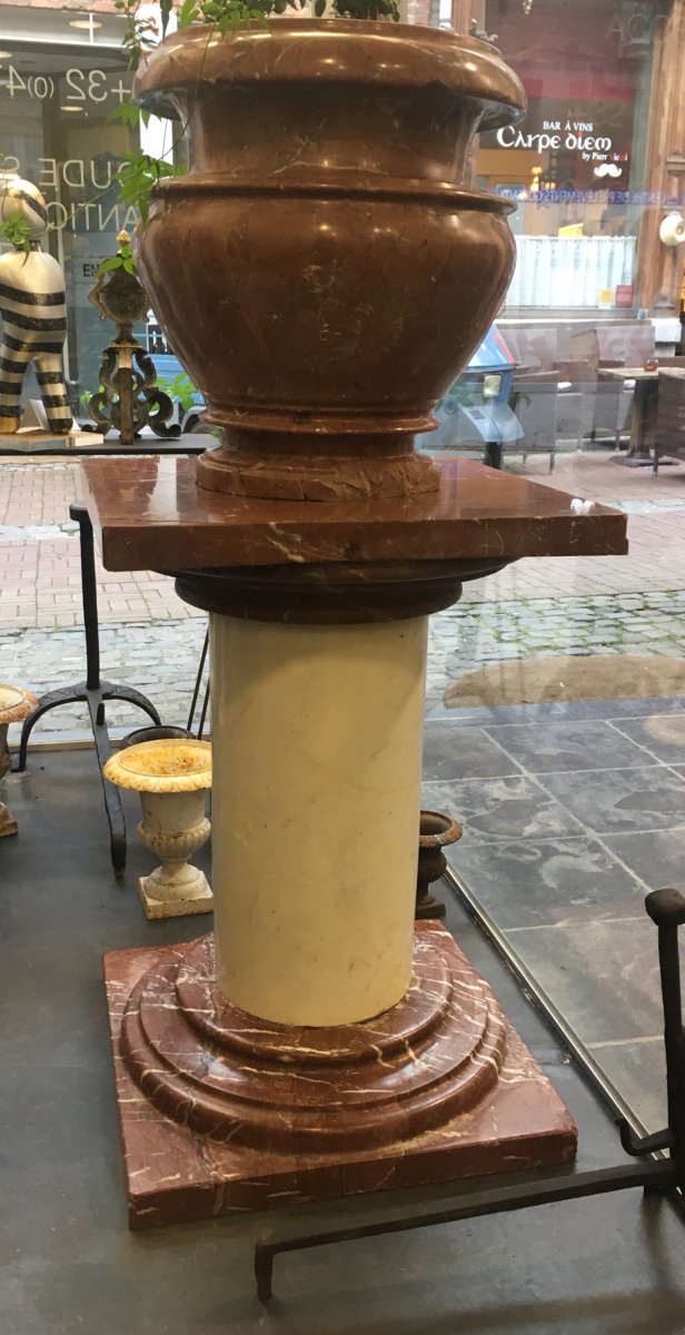 Pair Of Marble Washbasins On Column