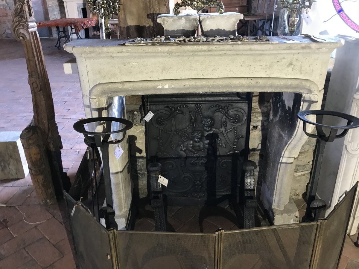 Small Louis XIV Pierre Fireplace