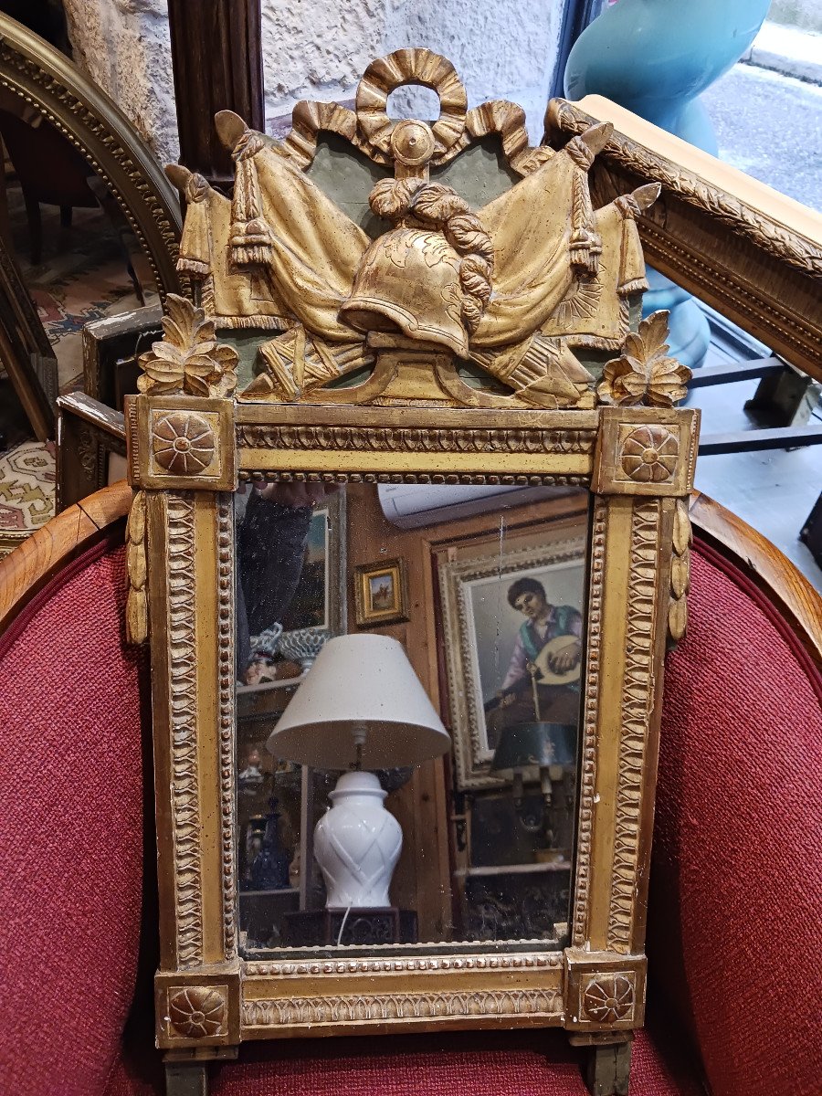 Beau Miroir Louis XVI Au Casque-photo-4