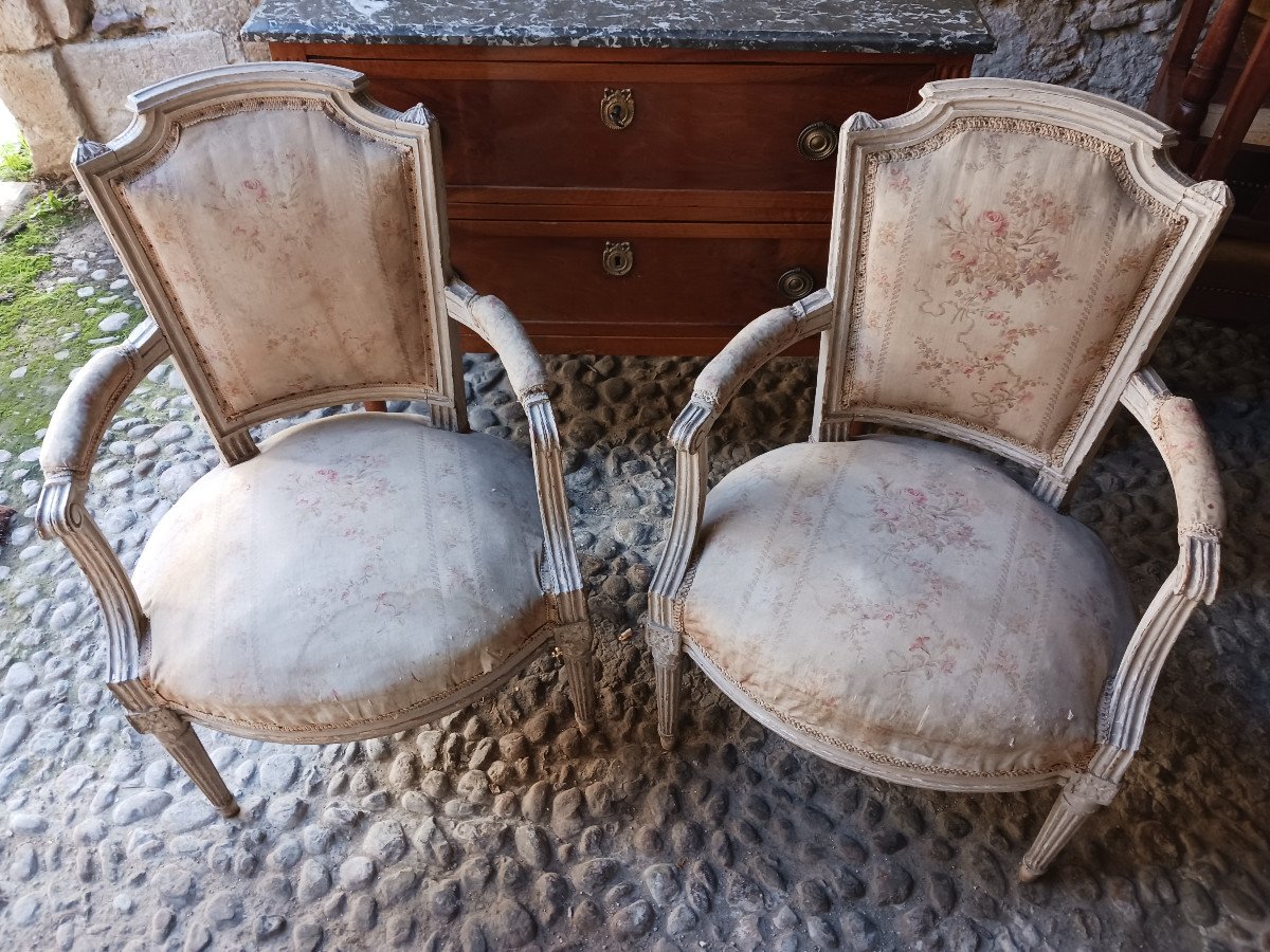 Pair Of Louis XVI Period Armchairs