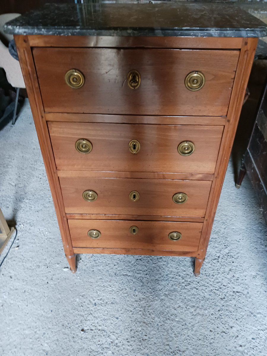 Commode d'Entre-deux d'époque Louis XVI En Noyer