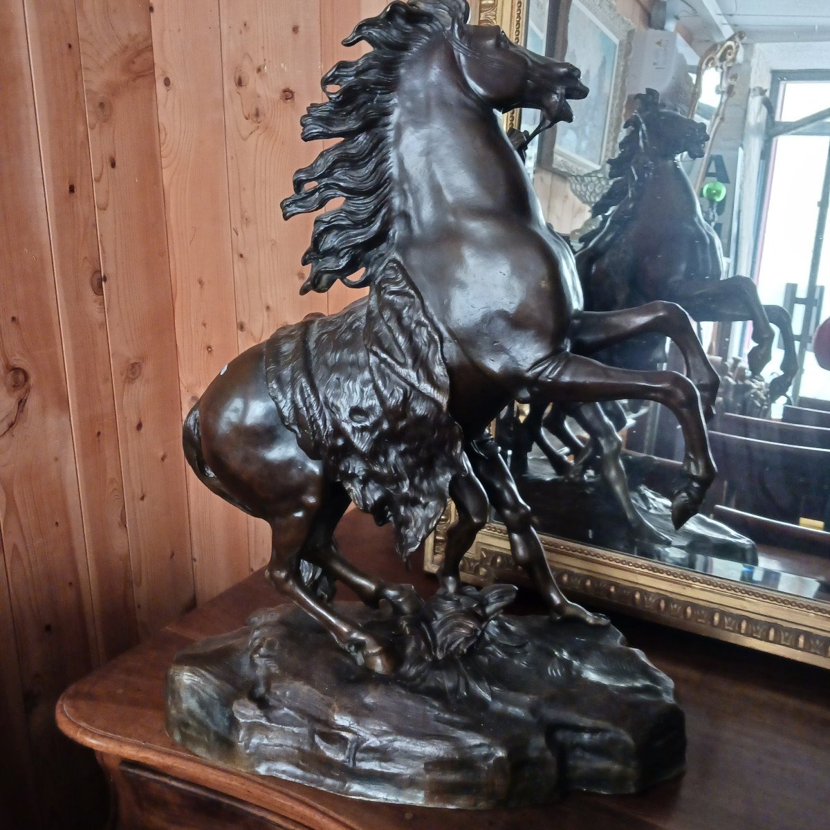 Important Bronze 'les Chevaux De Marly' d'époque XIXe Siècle-photo-2