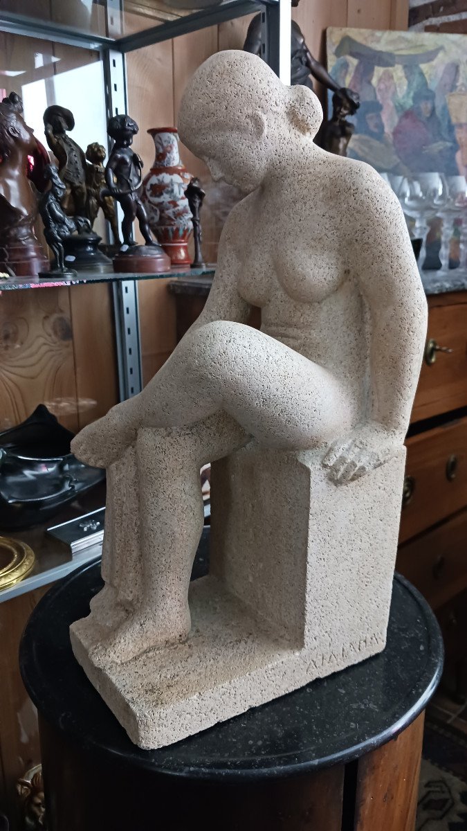 Beautiful Sculpture By Tajana 20th Century-photo-3