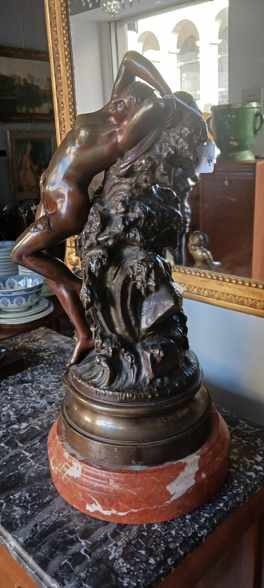 Bronze 'young Woman Leaning Back' Signed Baillie