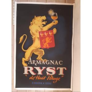 Affiche Publicitaire Armagnac RYST 