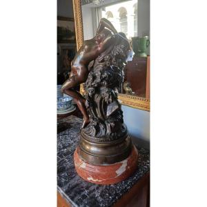 Bronze 'young Woman Leaning Back' Signed Baillie