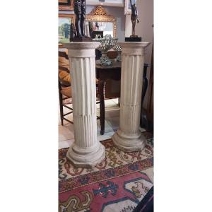 Pair Of Plaster Columns