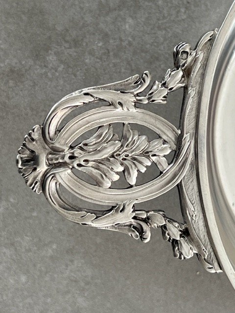 Covered Bowl On Display In Sterling Silver With Coat Of Arms Louis XVI Style-photo-1