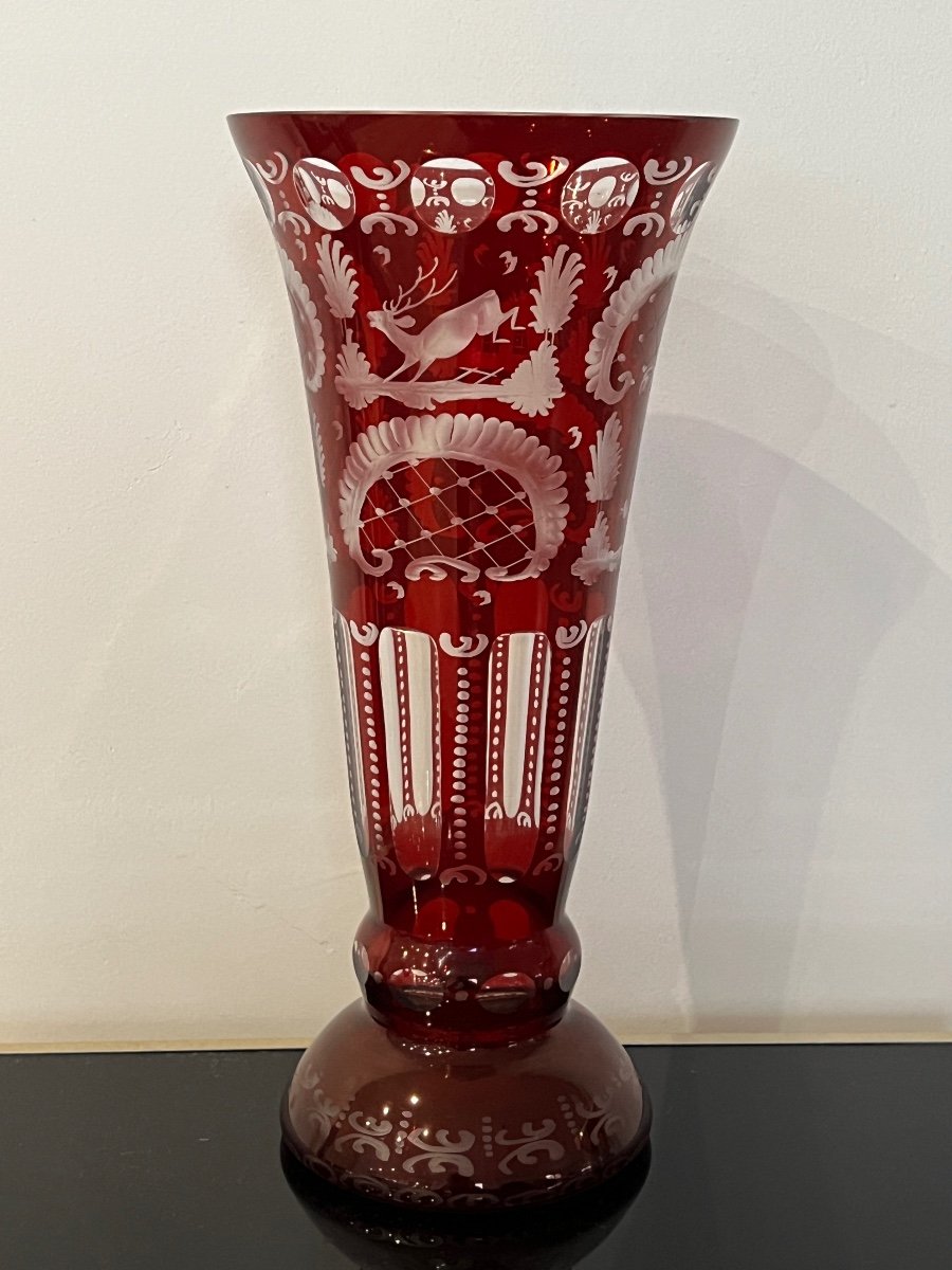 Large Bohemian Crystal Vase-photo-2