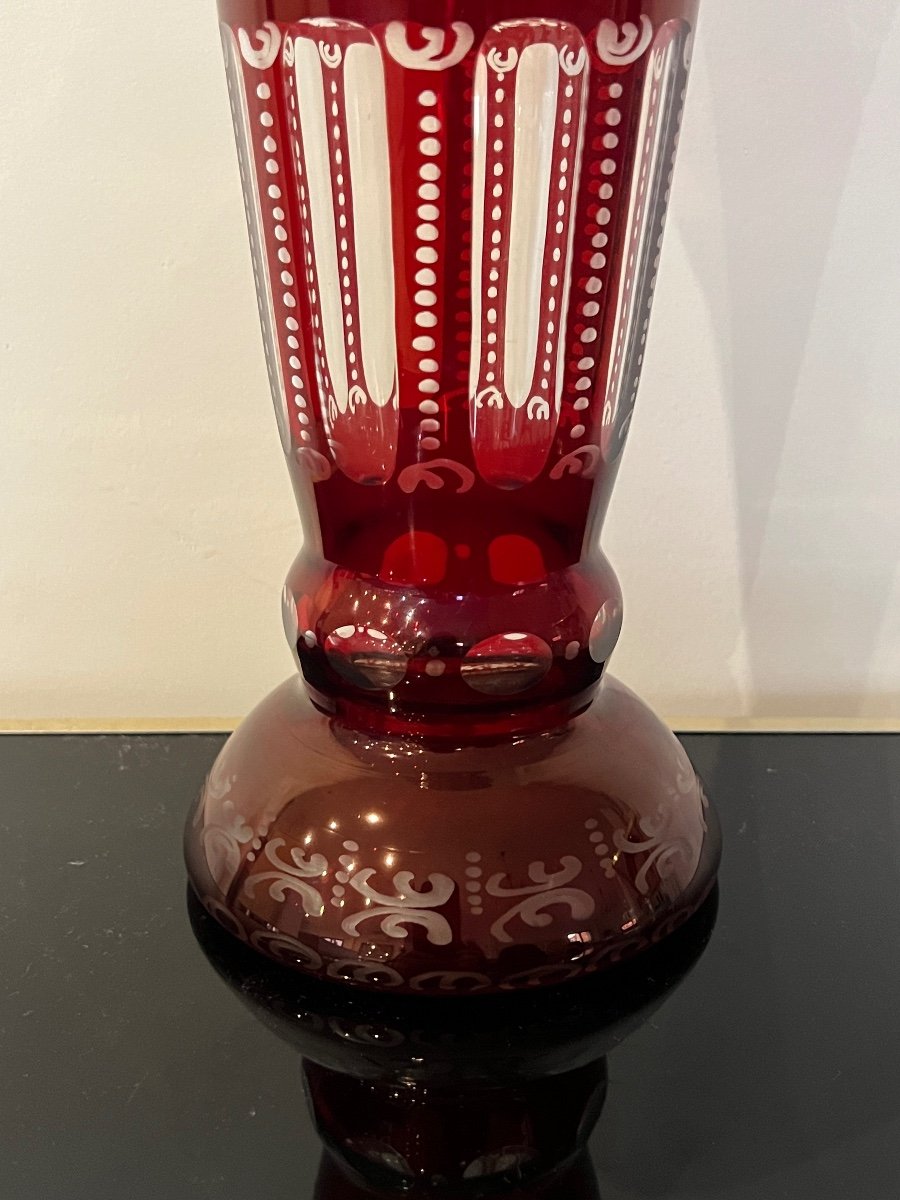 Large Bohemian Crystal Vase-photo-4