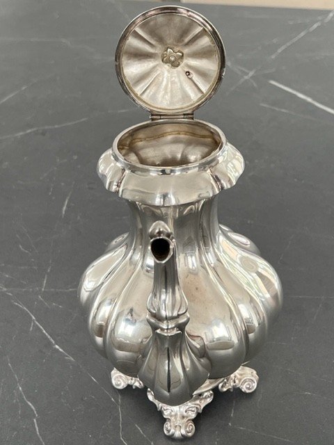 Large Silver Coffee Pot / Jug Goldsmith Alphonse Debain-photo-1