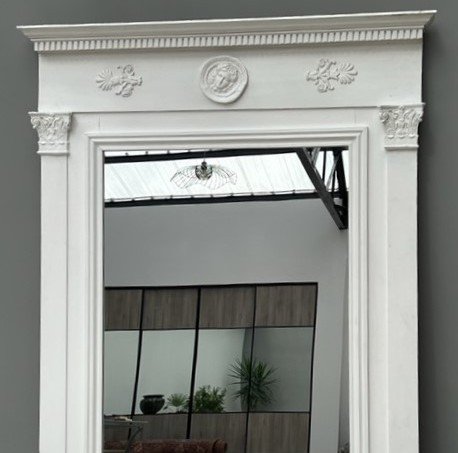 Large Trumeau Mirror In Painted Wood XIXth-photo-1