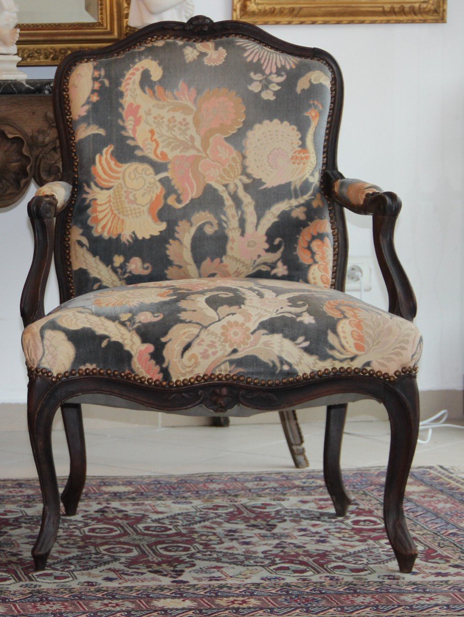 Paire De Larges Fauteuils à La Reine Louis XV  d'Epoque XVIIIéme -photo-3