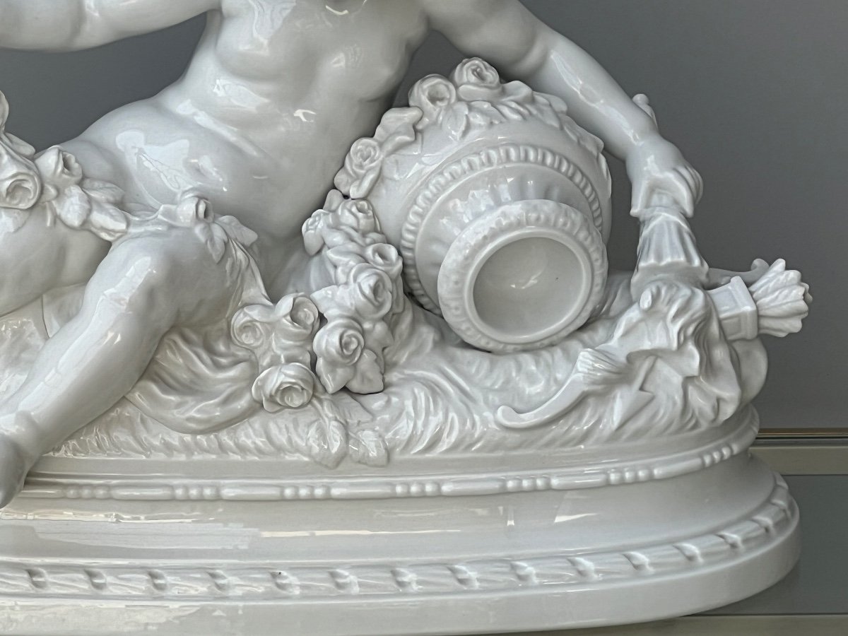 Hippolyte Moreau Angelot  / Amour En Porcelaine Style Louis XVI-photo-2