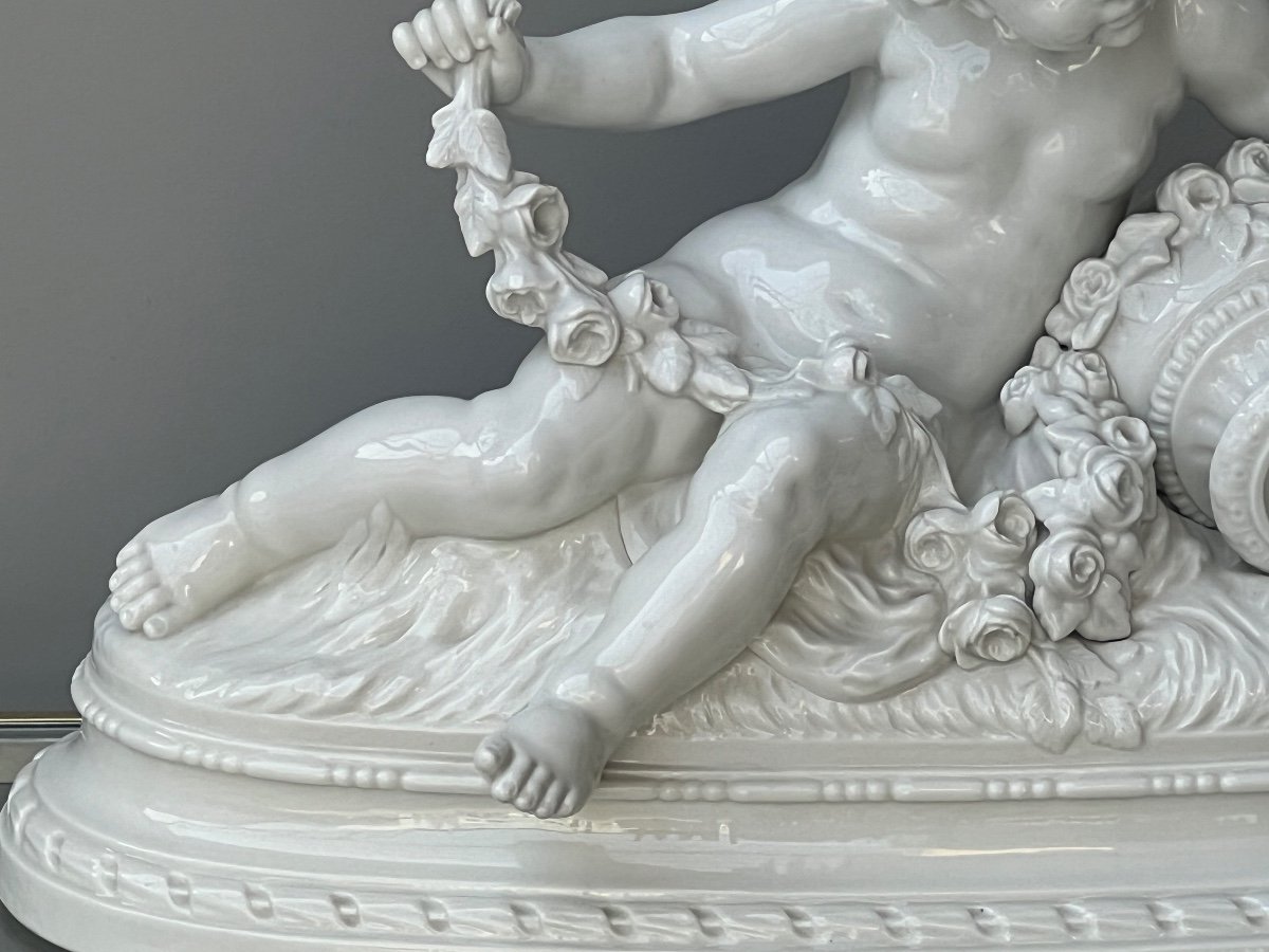 Hippolyte Moreau Angelot  / Amour En Porcelaine Style Louis XVI-photo-3