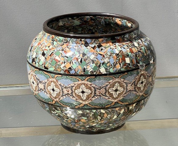 Jean Gerbino 1876-1966 Cache Pot Mosaic Decor 