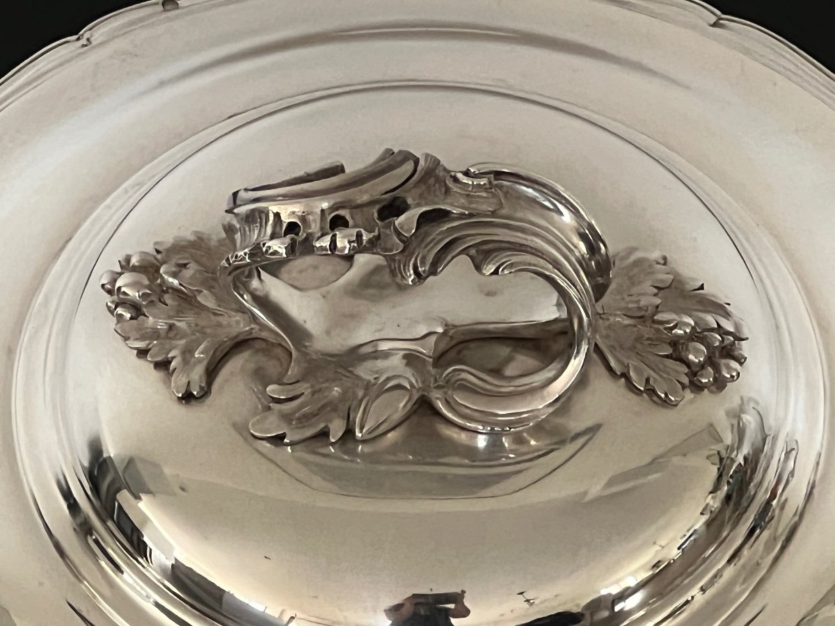 Vegetable Dish In Solid Silver By Goldsmith Charles Harleux, Late 19th Century -photo-2