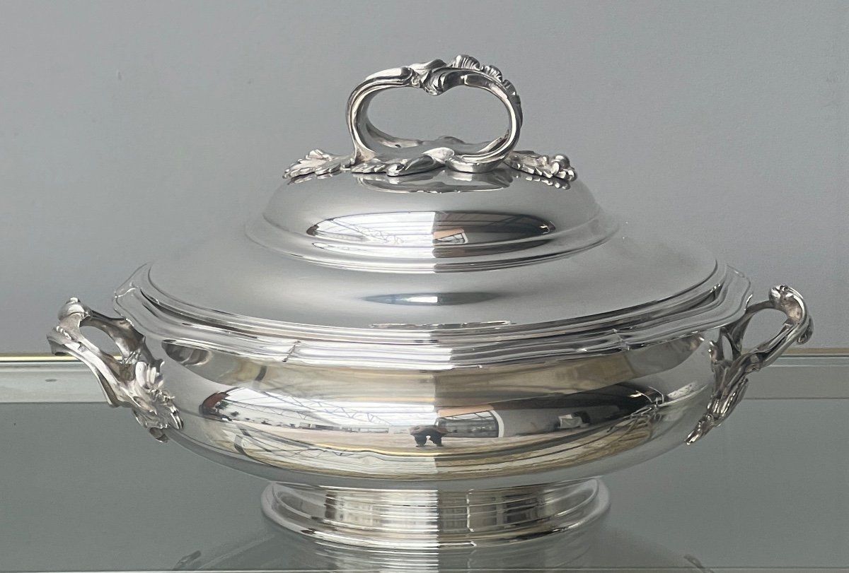 Vegetable Dish In Solid Silver By Goldsmith Charles Harleux, Late 19th Century -photo-2