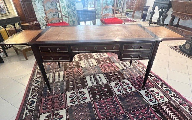 Louis XVI Style Mahogany Desk Double Sided -photo-2