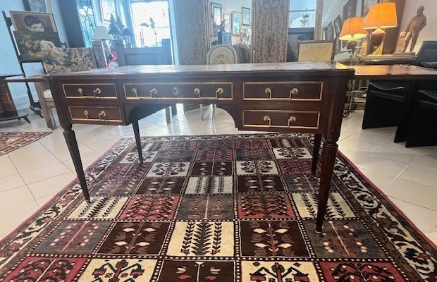 Louis XVI Style Mahogany Desk Double Sided 