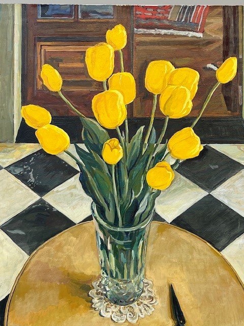 Raymond Legrand 1929-1999 Still Life With Yellow Tulips -photo-2