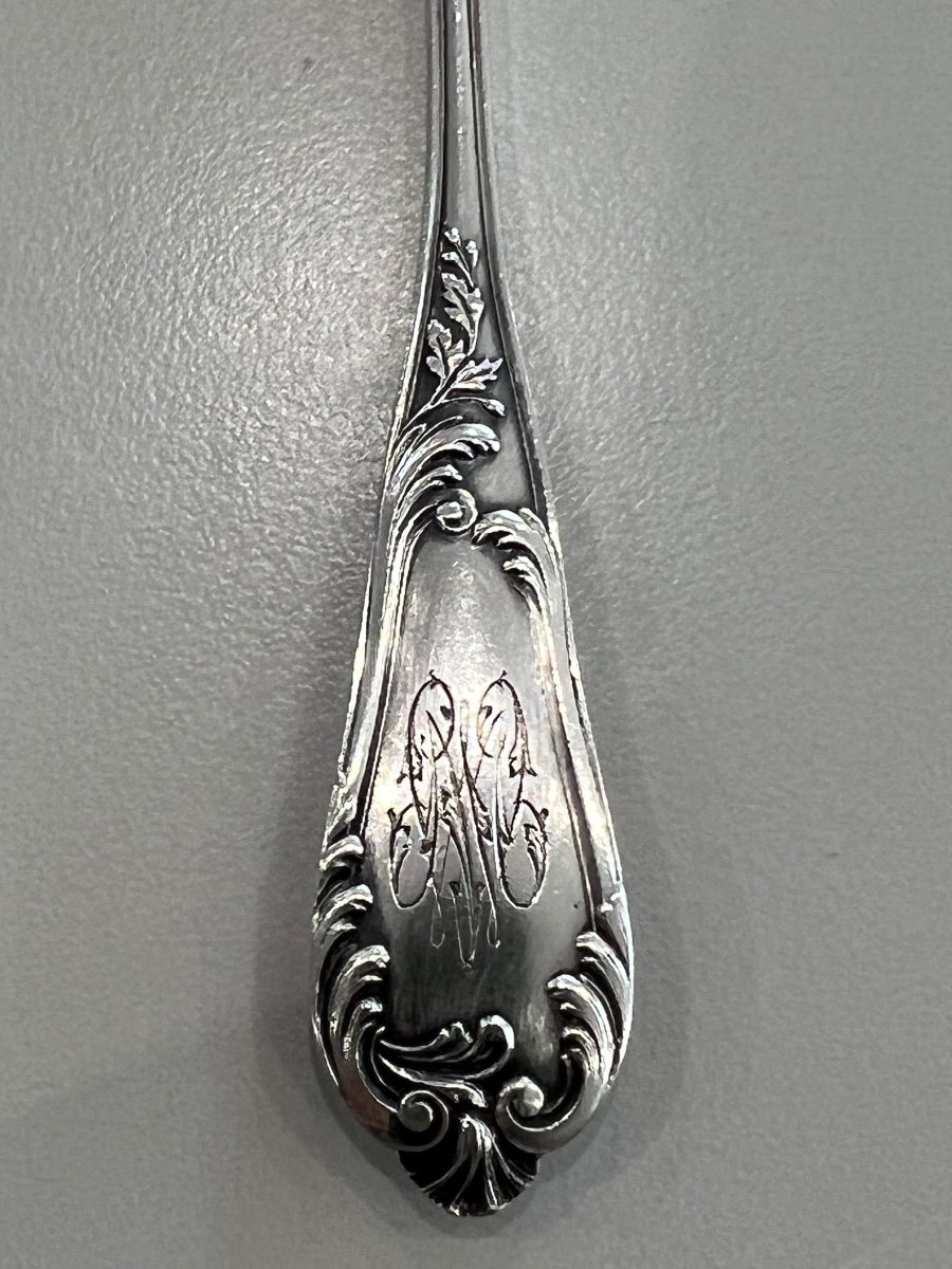 12 Sterling Silver Coffee Spoons Minerve Henri Soufflot -photo-1