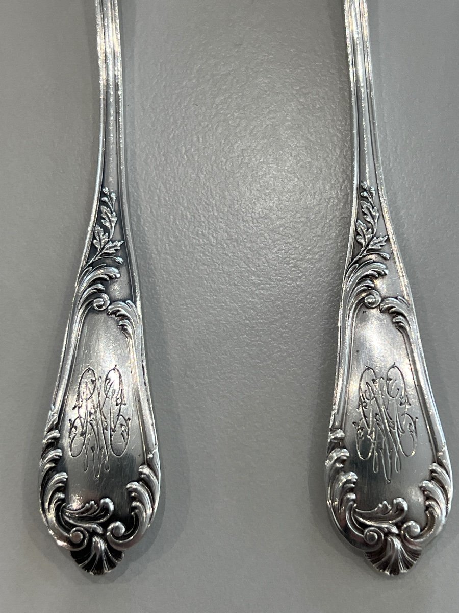 12 Sterling Silver Coffee Spoons Minerve Henri Soufflot -photo-4