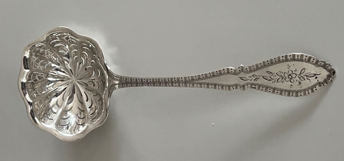 Solid Silver Sugar Spoon Minerva Goldsmith Berthier Philippe 1841-photo-2