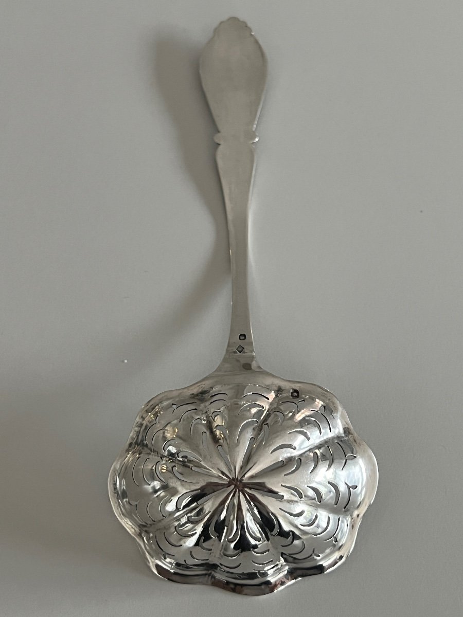 Solid Silver Sugar Spoon Minerva Goldsmith Berthier Philippe 1841-photo-3