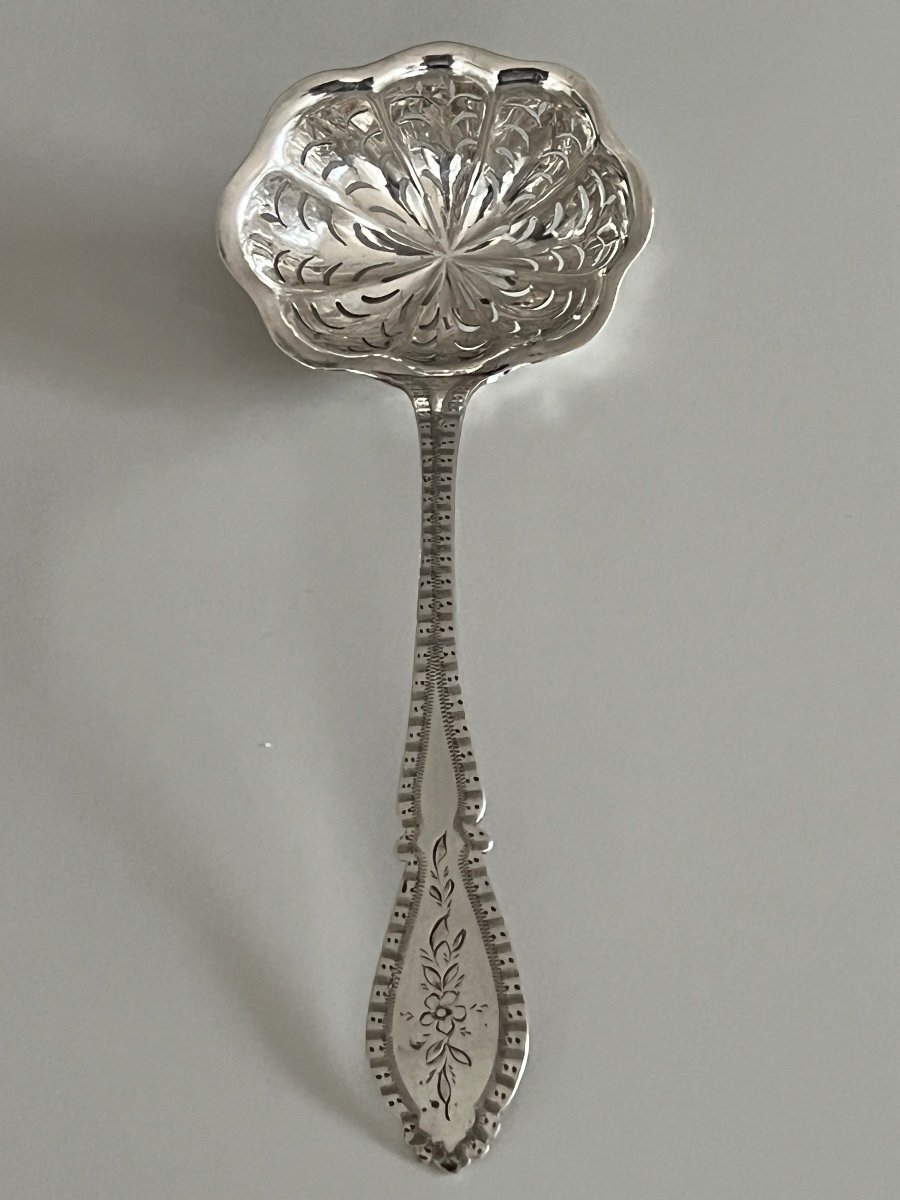 Solid Silver Sugar Spoon Minerva Goldsmith Berthier Philippe 1841