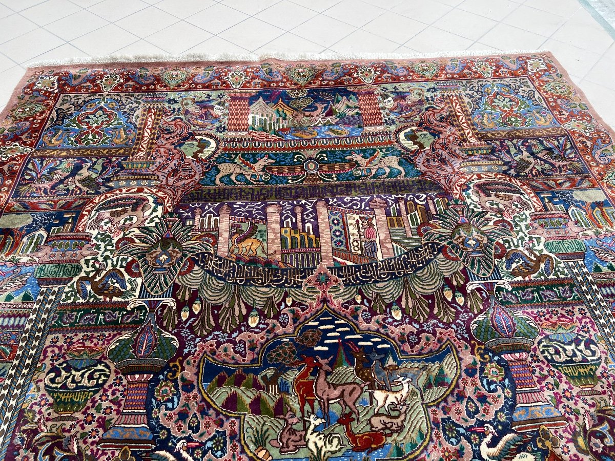 Grand Tapis d'Orient En Laine Fait Main 3m85 x 2m88-photo-7