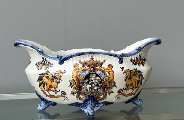 Jardinière En Faience De Gien Décor Renaissance Italienne 1875