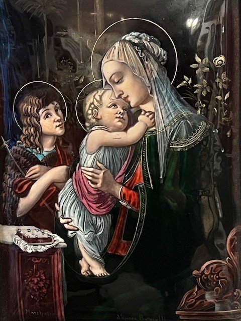 Walking Virgin And Child & Saint John The Baptist After Botticelli -photo-2