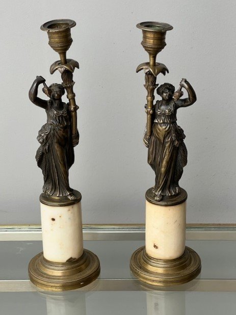 Pair Of Louis XVI Bronze Candlesticks -photo-2