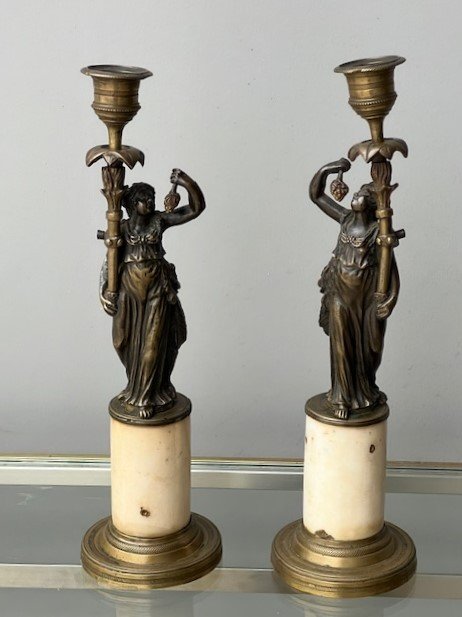 Pair Of Louis XVI Bronze Candlesticks -photo-3