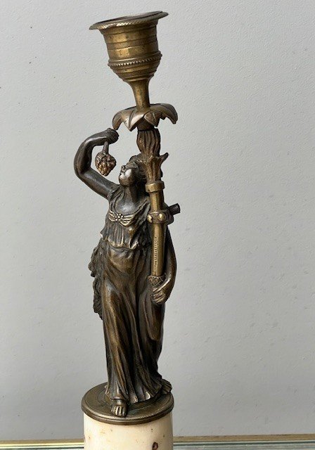 Pair Of Louis XVI Bronze Candlesticks -photo-1