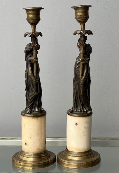 Pair Of Louis XVI Bronze Candlesticks -photo-2