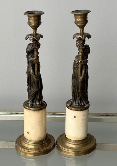 Pair Of Louis XVI Bronze Candlesticks -photo-3