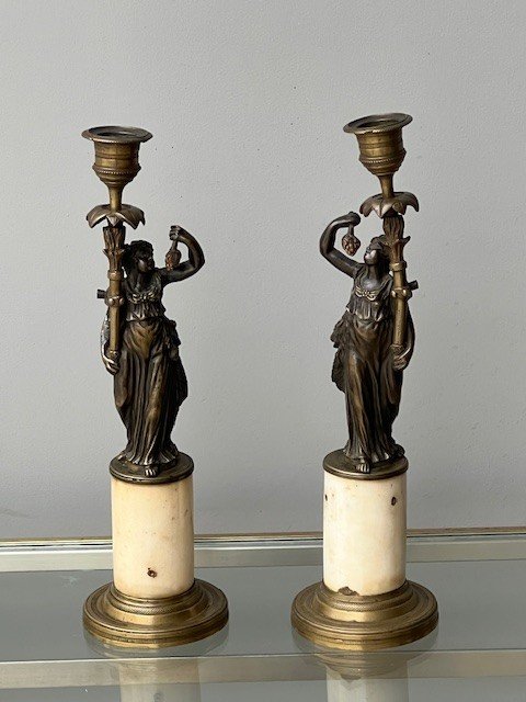 Pair Of Louis XVI Bronze Candlesticks -photo-5