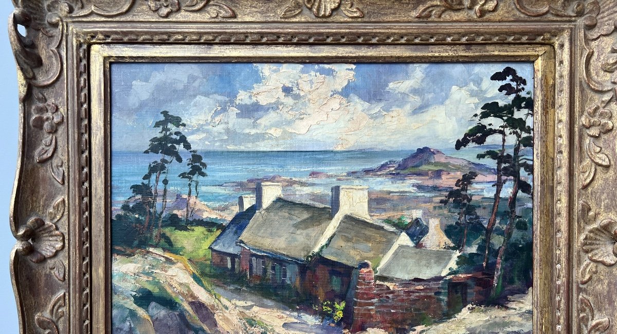 Tableau De Robert Falcucci 1900-1989 île De Bréhat En Bretagne-photo-4