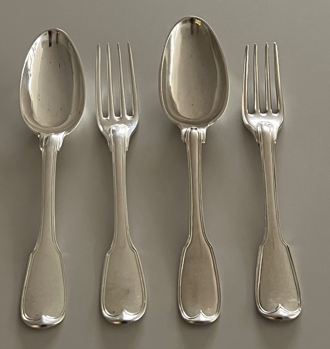 18th Century Solid Silver Cutlery From Farmers General -photo-2