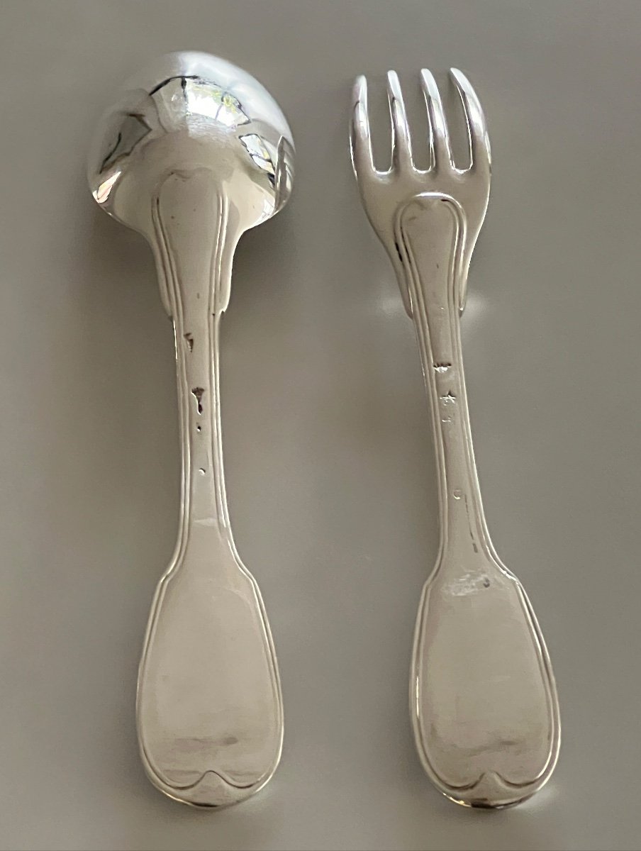 18th Century Solid Silver Cutlery From Farmers General -photo-3