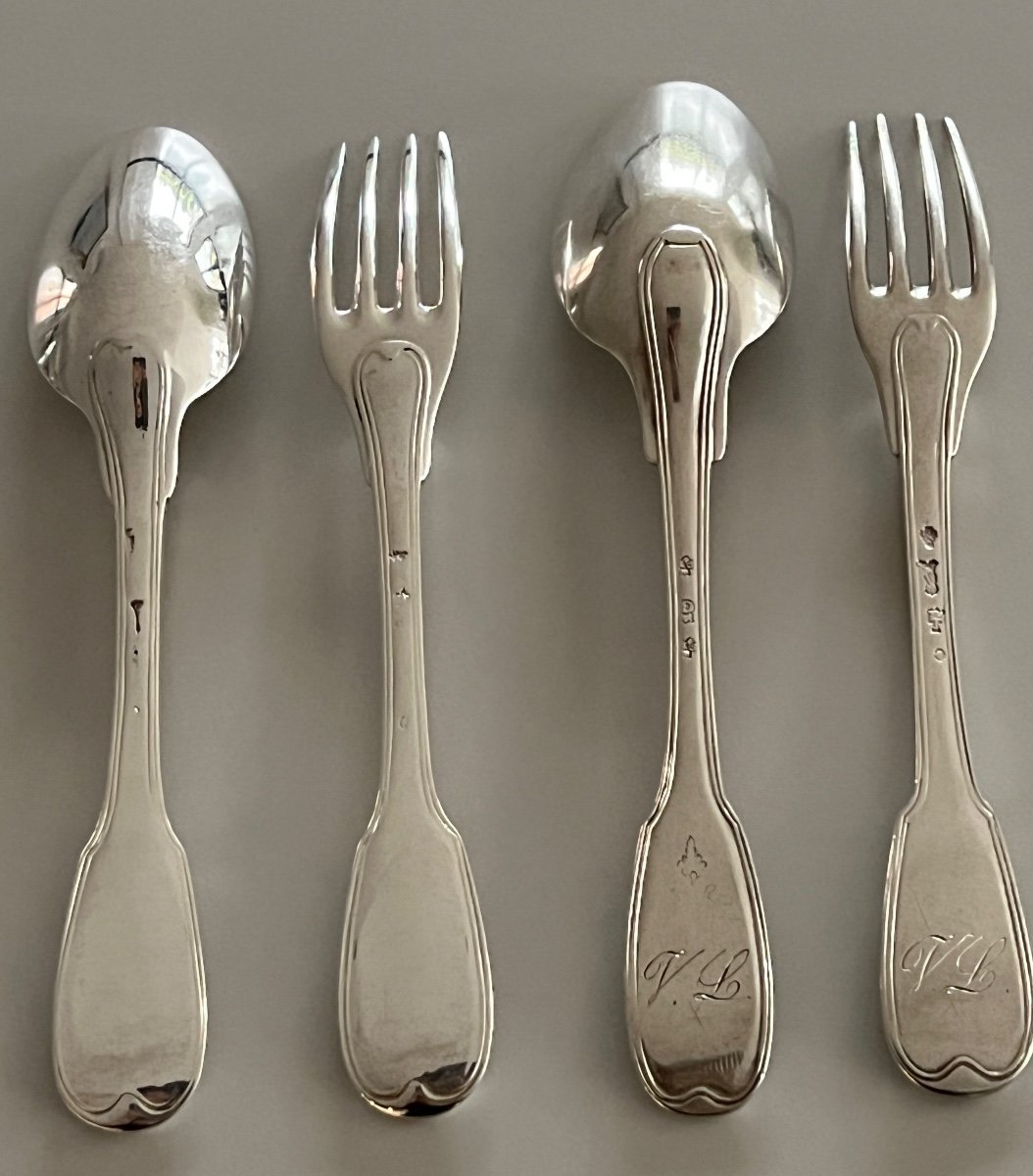 18th Century Solid Silver Cutlery From Farmers General 