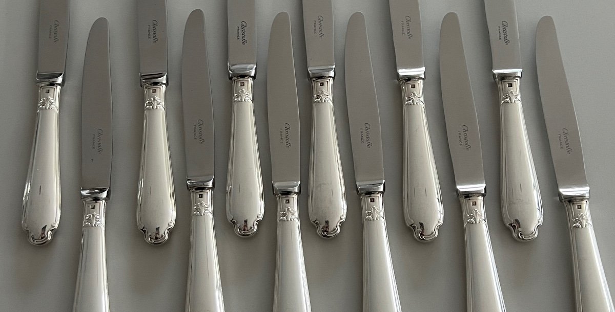 Christofle Pompadour Model 12 Dessert / Cheese / Dessert Knives  -photo-2