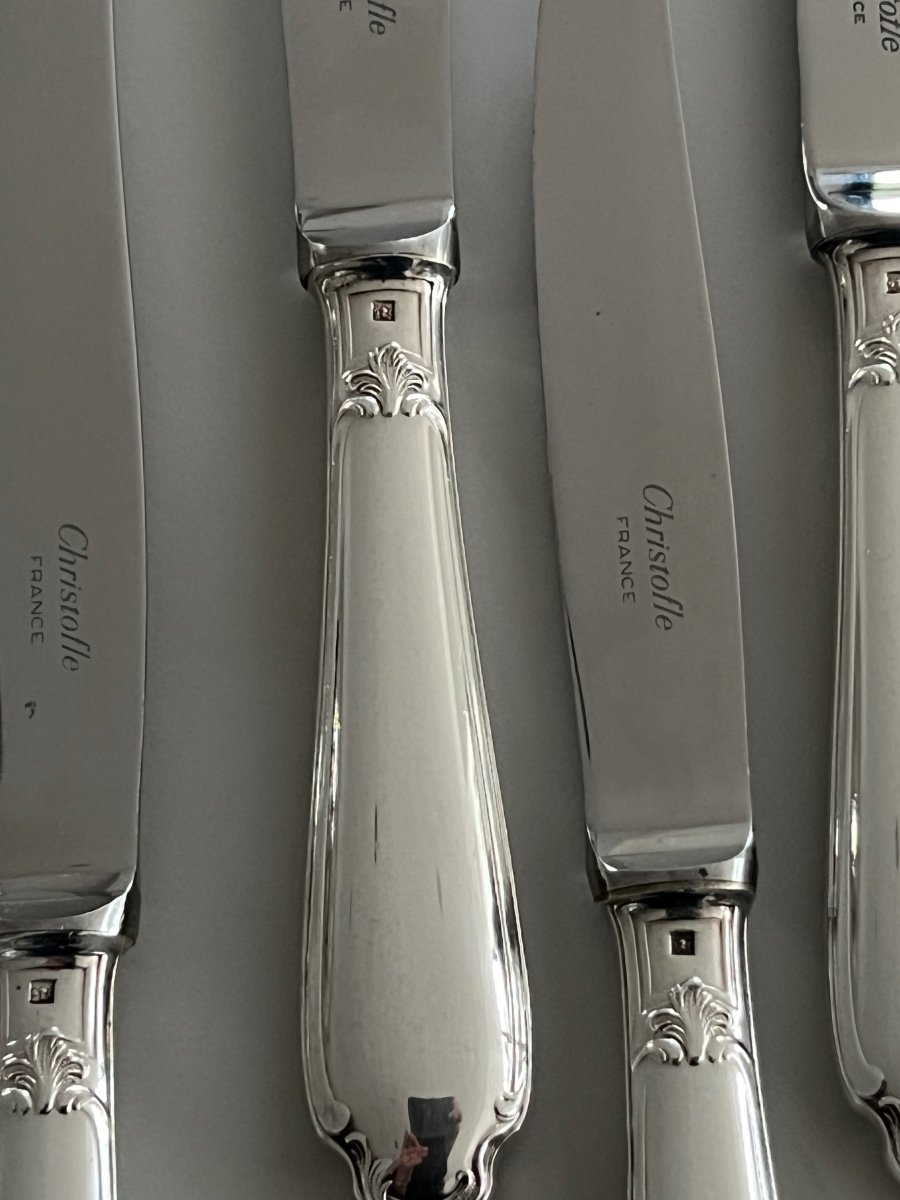 Christofle Pompadour Model 12 Dessert / Cheese / Dessert Knives  -photo-3