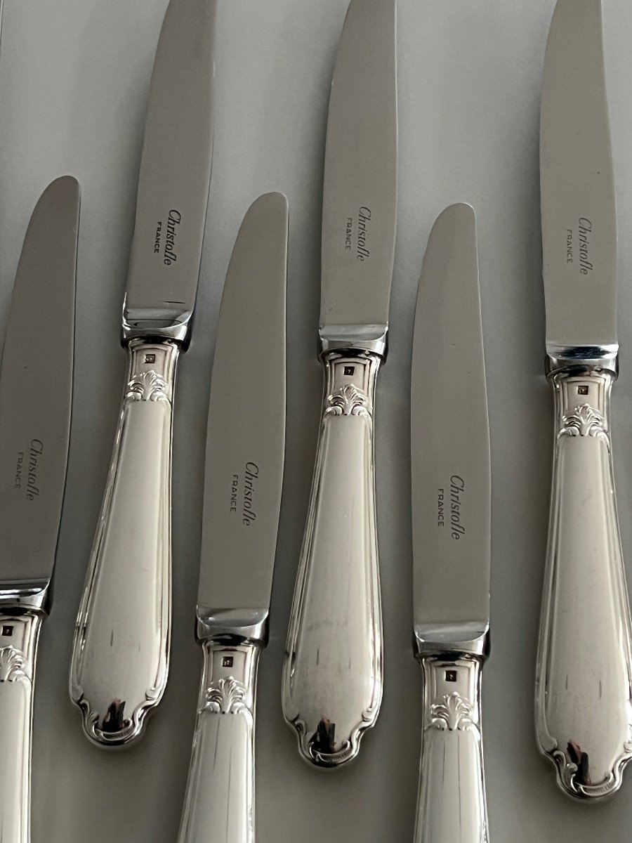 Christofle Pompadour Model 12 Dessert / Cheese / Dessert Knives  -photo-1