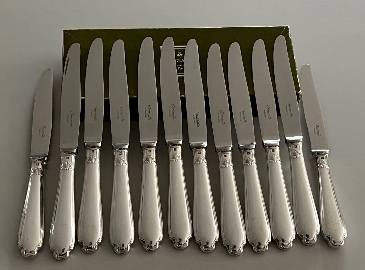 Christofle Pompadour Model 12 Dessert / Cheese / Dessert Knives  -photo-3